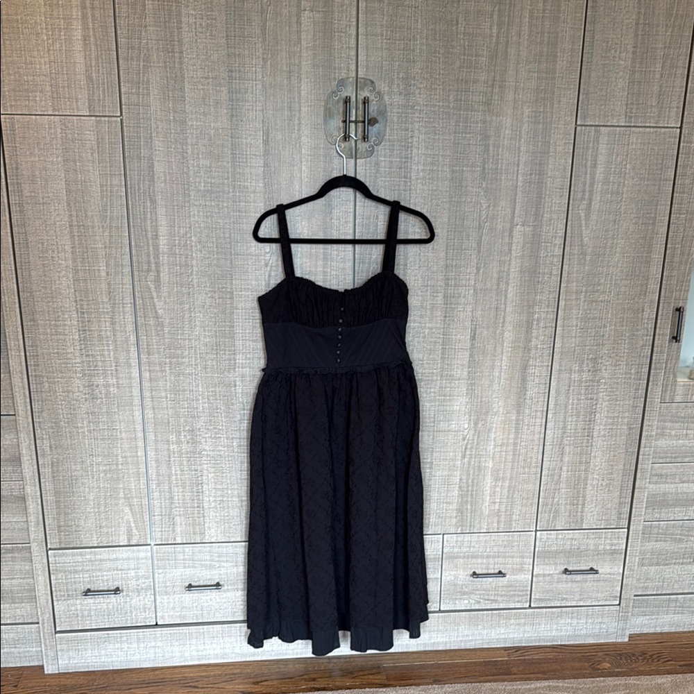 Commense Ruffle Hem Cami Plain Midi‎ Dress